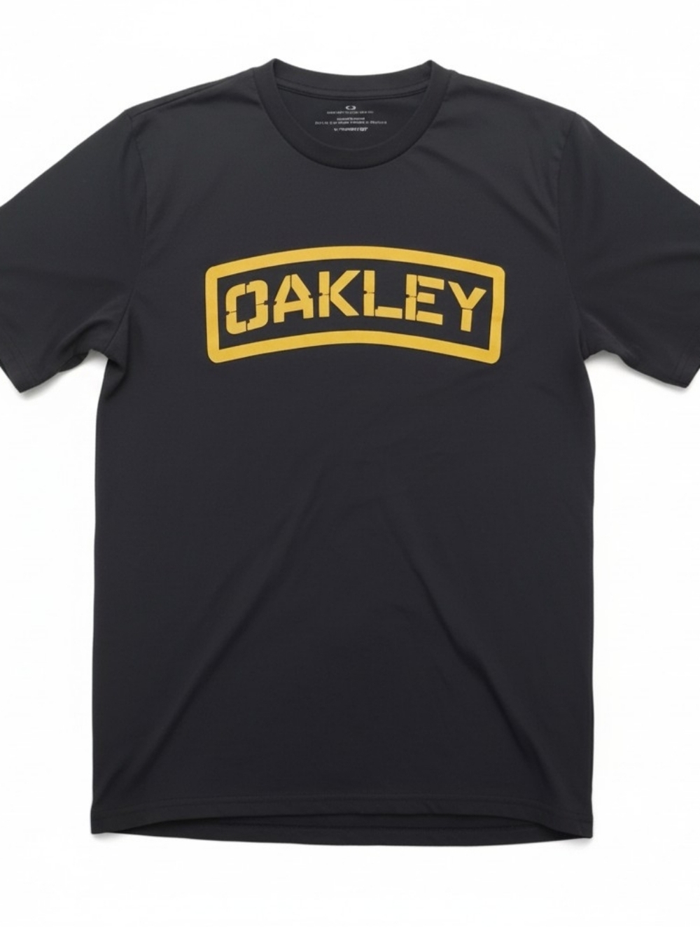 OAKLEY - Black with Yellow Logo Men's T-Shirt Size Medium